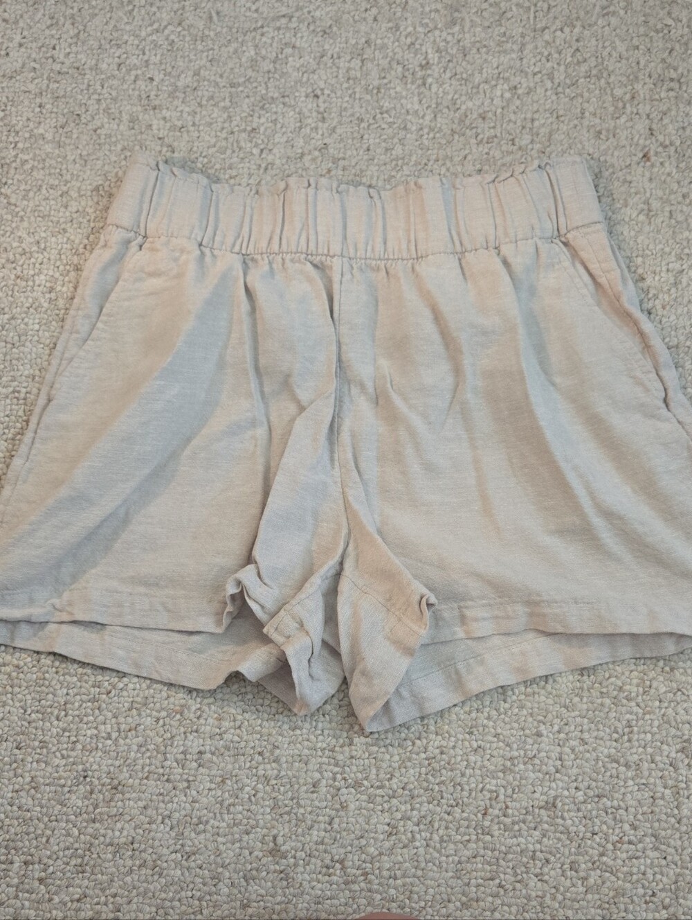 Sonoma Light Beige High-Waist Relaxed Shorts